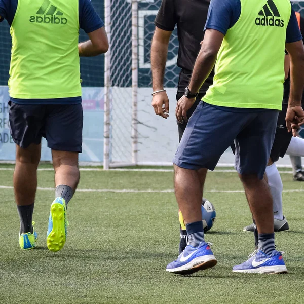 Delhi India Luglio 2019 Calciatori Della Squadra Calcio Locale Durante — Foto Stock