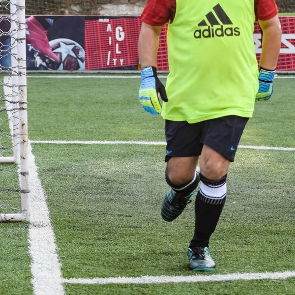 Nova Deli Índia Julho 2018 Futebolistas Time Futebol Local Durante — Fotografia de Stock