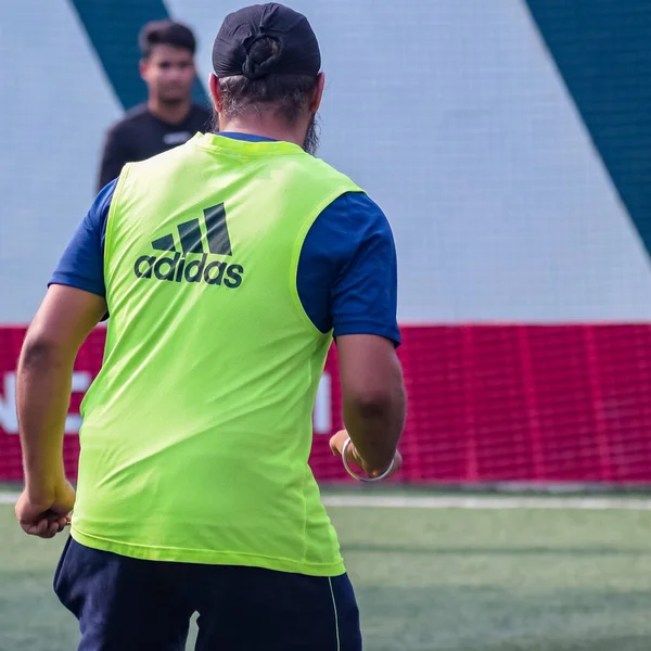 Nova Deli Índia Julho 2018 Futebolistas Time Futebol Local Durante — Fotografia de Stock