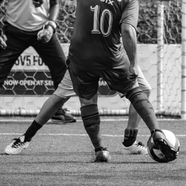 Delhi India Juli 2018 Voetballers Van Het Lokale Voetbalteam Tijdens — Stockfoto