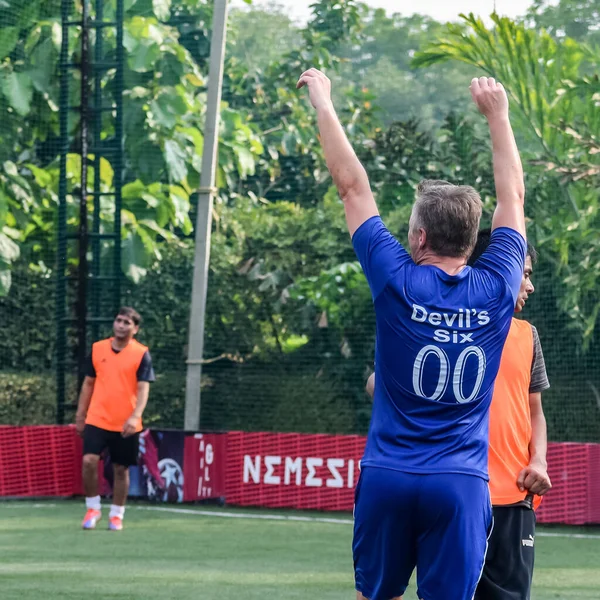 Delhi India 2018 Július Helyi Labdarúgó Csapat Futballistái Regionális Derby — Stock Fotó