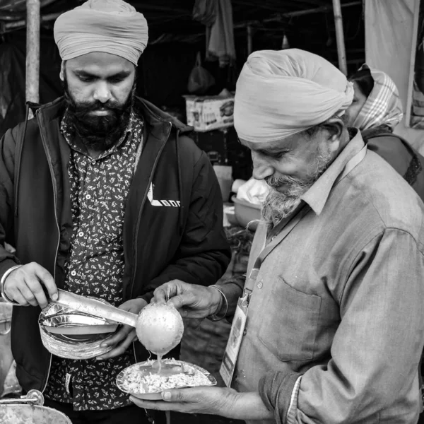 Gazipur Delhi Indien December 2020 Indiska Sikher Och Hinduer Från — Stockfoto