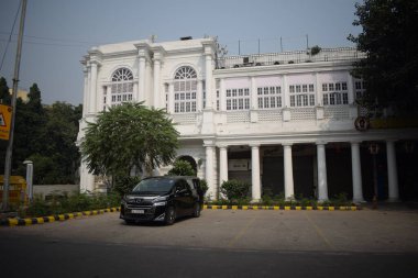 Delhi, India, September 09 2025 - Famous business district Connaught Place know as CP Delhi in the centre of New Delhi India with Offices, Banks and Shopping. British style architecture CP