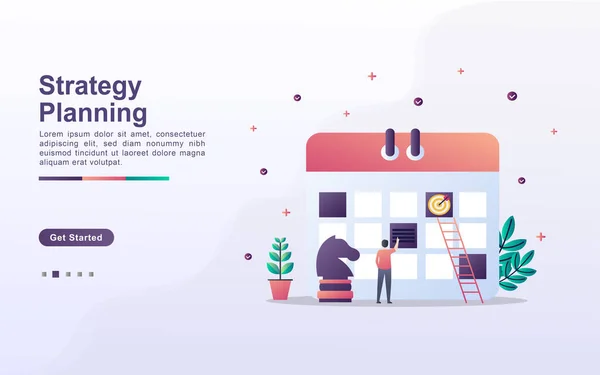 Modelo Landing Page Planejamento Estratégia Estilo Efeito Gradiente — Vetor de Stock