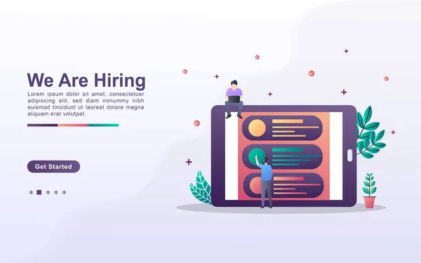 Modelo Landing Page Estamos Contratando Estilo Efeito Gradiente — Vetor de Stock