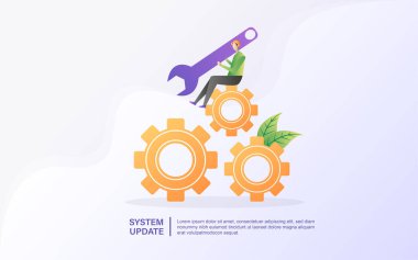 Teknisyen sistem onarımı yapıyor. Hataları düzelt, sistemi koru ve geliştir, son sürümü güncelle.