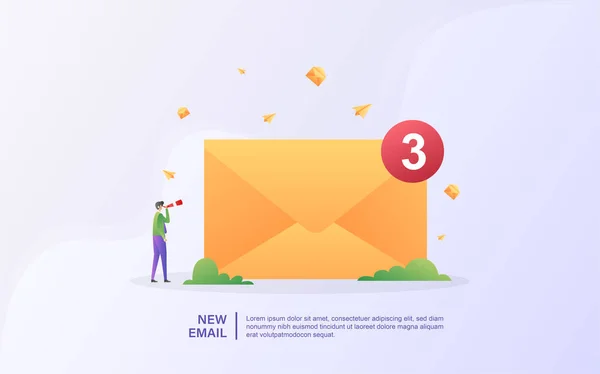 Recevoir Nouveaux Mails Notifications Messages Recevoir Des Offres Recevoir Des — Image vectorielle
