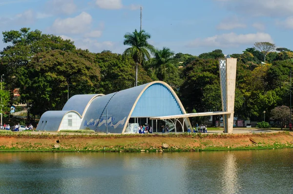 Iglesia San Francisco Assis Pampulha Orillas Laguna Pampulha Belo Horizonte — Foto de Stock