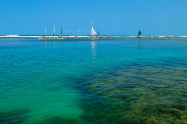 Turistlerin Porto de Galinh 'e yaptıkları doğal havuz gezileri.
