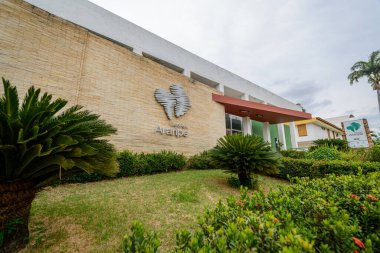 GeoPark Müzesi Araripe, Crato, Ceara State, Brezilya 23 Aralık 2020. Ana cephe.