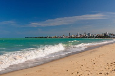 Joao Pessoa, Paraba Eyaleti, Brezilya 10 Mart 2010. Şehir merkezinin havadan görünüşü özellikle Solon de Lucena parkının gölüne vurgu yapıyor..
