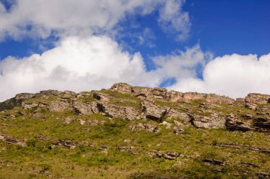 10 Haziran 2007 'de Brezilya' nın Bahia eyaletindeki Chapada Diamantina Ulusal Parkı 'nda kayalıklar.