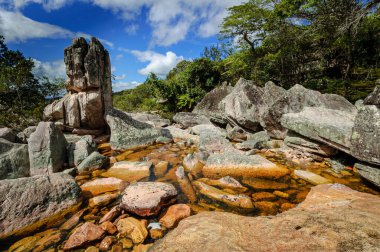 Mucugezinho Nehri üzerinde Şelale, Lencois, Bahia Eyaleti, Brezilya 10 Haziran 2007.