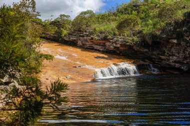 Mucugezinho Nehri üzerinde Şelale, Lencois, Bahia Eyaleti, Brezilya 10 Haziran 2007.