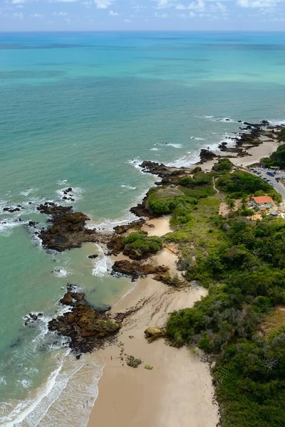 2012年9月29日にブラジルのパライバ島ジョアオ ペソア近くのタンバビーチ コンデ ブラジル北東部で最初の自然主義ビーチとして知られている 空中風景 — ストック写真
