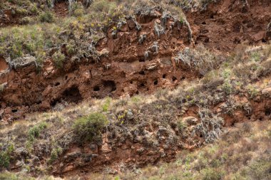Pisac Arkeoloji Parkı, Calca, Cuzco, Peru, 9 Ekim 2014. Harabeler ve turist ziyaretleri.