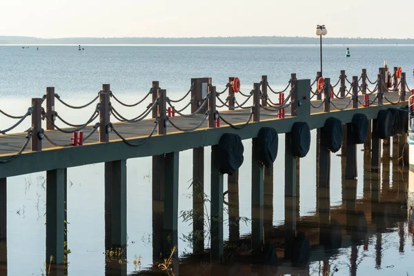 Pier Danau Bendungan Itaipu Foz Iguacu Negara Bagian Parana Brasil — Stok Foto