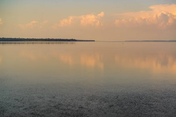 Itaipu Stausee Foz Iguau Parana Brasilien Mai 2015 Wolken Orangetönen — Stockfoto