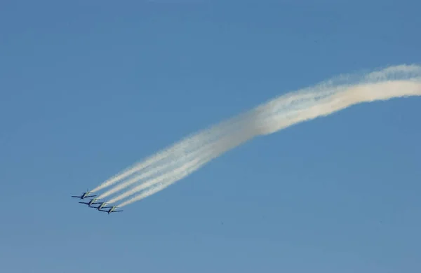 Braziliaanse Luchtmacht Rook Eskader Aerobatic Manoeuvre Vliegtuigen Presteren Lucht Joao — Stockfoto