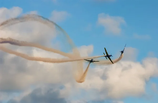 Braziliaanse Luchtmacht Rook Eskader Aerobatic Manoeuvre Vliegtuigen Presteren Lucht Joao — Stockfoto