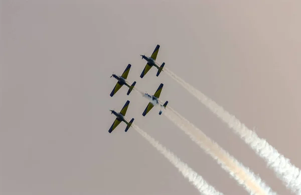 Braziliaanse Luchtmacht Rook Eskader Aerobatic Manoeuvre Vliegtuigen Presteren Lucht Joao — Stockfoto