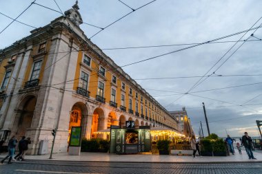 Praa do Comercio, Lizbon, Portekiz 16 Aralık 2016.