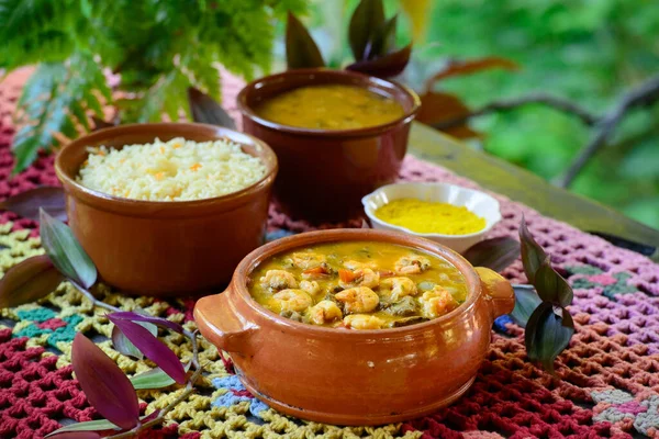 Garneleneintopf Traditionelles Gericht Der Brasilianischen Küche Das Der Gesamten Brasilianischen — Stockfoto