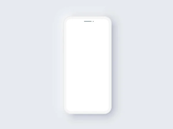 Gerçekçi Tek Cep Telefonu Neomorfizm Şablon Model Vektörü