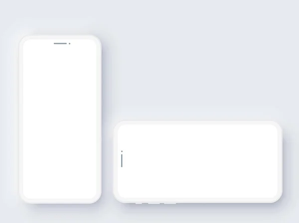 Gerçekçi Cep Telefonu Neomorfizm Şablon Model Vektörü
