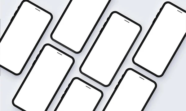 Gerçekçi Cep Telefonu Neomorfizm Perspektif Şablon Model Vektörü