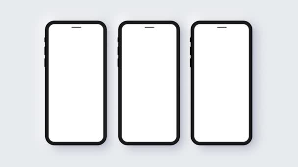 Cep Telefonu Ekran Sunumu Animasyon Siyah — Stok video