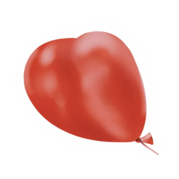 Red Balloon Isolated White Background Valentine Day Sticker Illustration — Stock Photo, Image