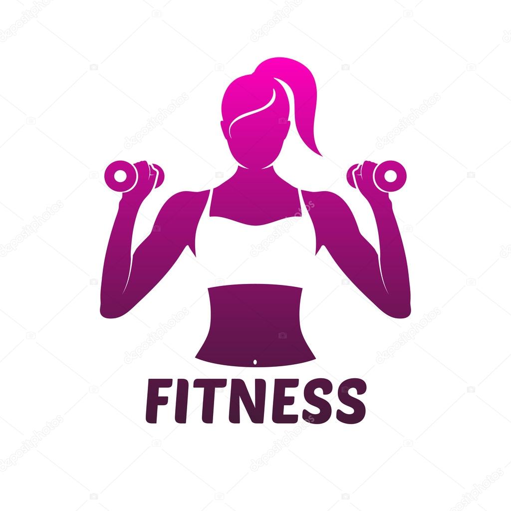 Fitness logo silhouette | Logo fitness girl silhouette â€” Stock Vector ...