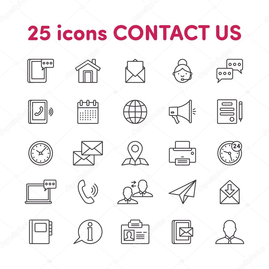 Vektorgrafiken Icono De Linea De Telefono De Contacto Vektorbilder Icono De Linea De Telefono De Contacto Depositphotos
