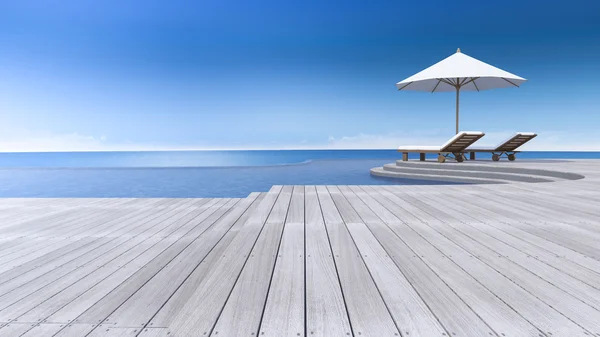 3d terrazza vista mare — Foto Stock