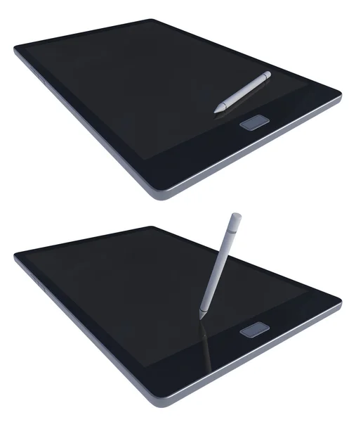 3D планшет и ручка — стоковое фото