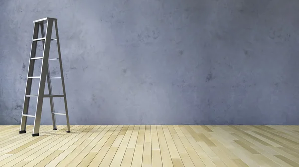 3D пустая стена и лестница — стоковое фото