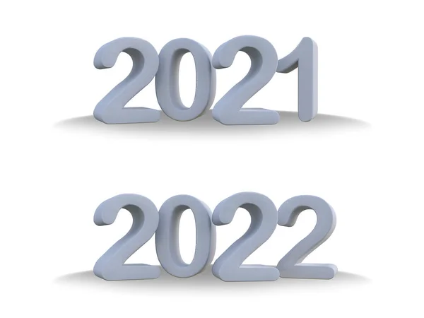 Rendering White Plastic Text 2021 2022 Ghraphic Element Create Your — Stock Photo, Image