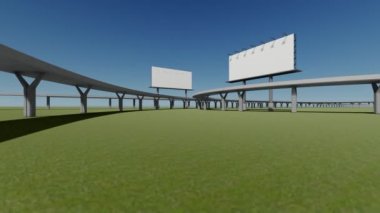 Otobanın yanındaki ilan panosunun 3D görüntüsü.