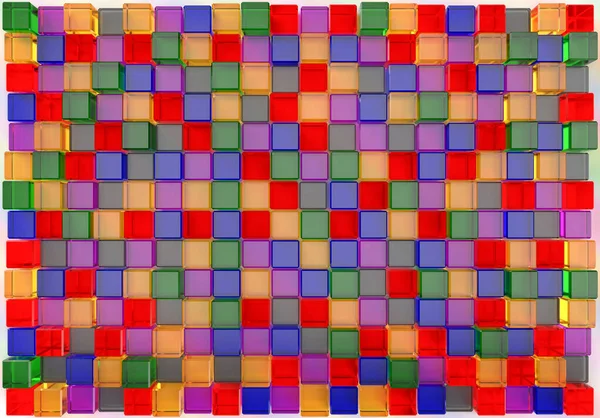 Рендеринг Изображения Цветного Кубического Стекла — стоковое фото