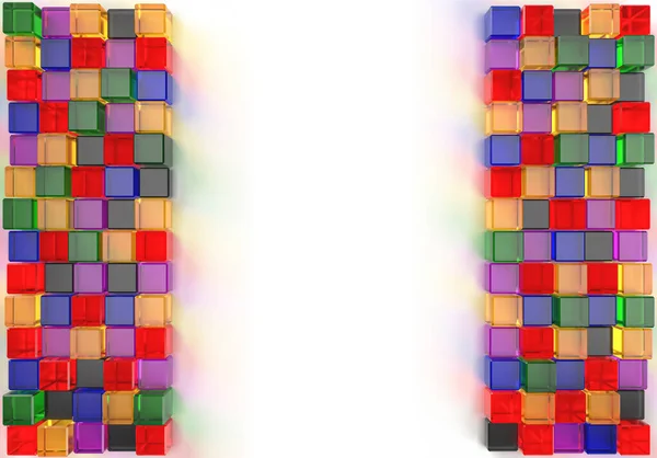 Рендеринг Изображения Цветного Кубического Стекла — стоковое фото