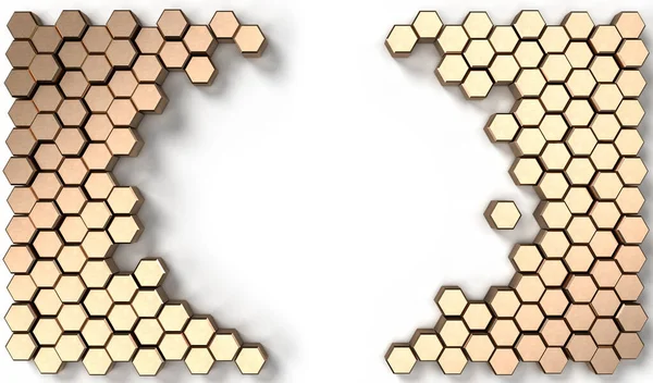 Rendering Image Hexagon Solid Shape White Background — Stock Photo, Image