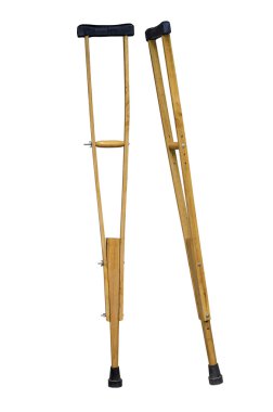 Crutch made from wood and leather clipart