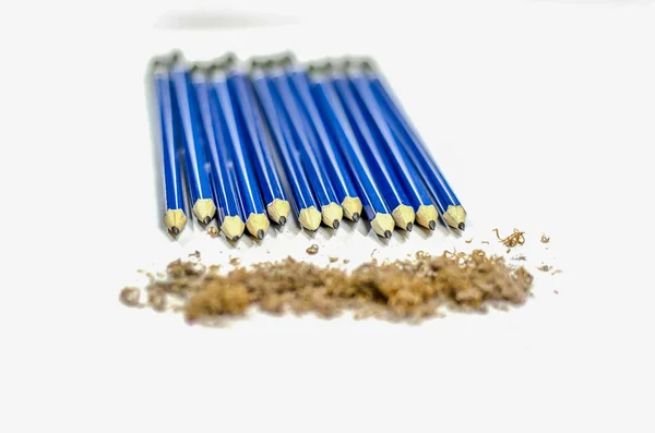 Close-up blue pencils — Stock Photo, Image