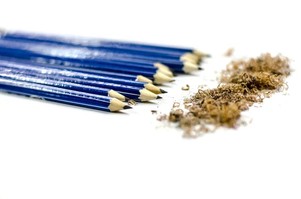 Close-up blue pencils — Stock Photo, Image