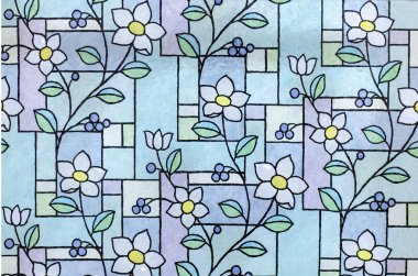 stainglass desen şeffaf etiket