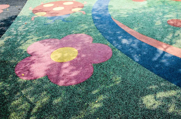 Colorful floor in play ground — Stock Photo, Image