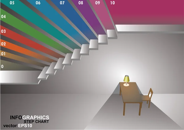 Escalera de 3 dimensiones — Archivo Imágenes Vectoriales