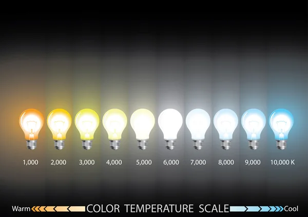 Escala de temperatura de color ligero — Vector de stock