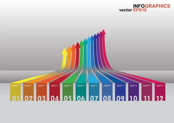 Freccia curva 3D — Vettoriale Stock